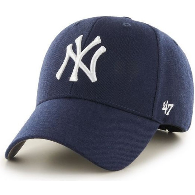 casquette-courbee-bleue-marine-snapback-avec-logo-blanc-new-york-yankees-mlb-mvp-47-brand