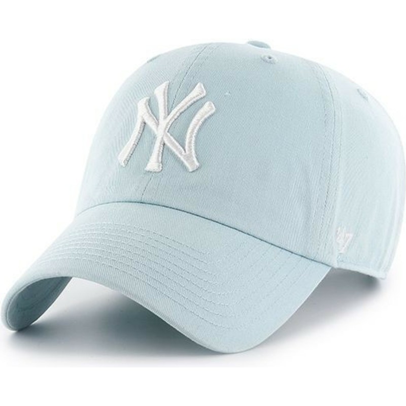 casquette-courbee-bleue-claire-new-york-yankees-mlb-clean-up-47-brand