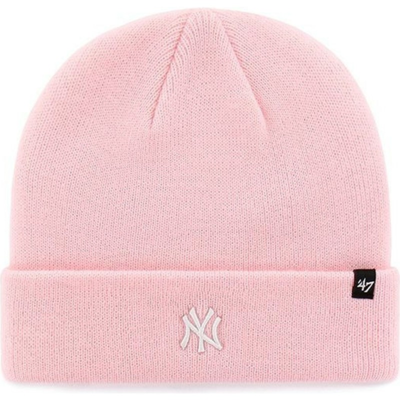 bonnet-rose-avec-bord-pliable-et-logo-new-york-yankees-mlb-centerfield-47-brand