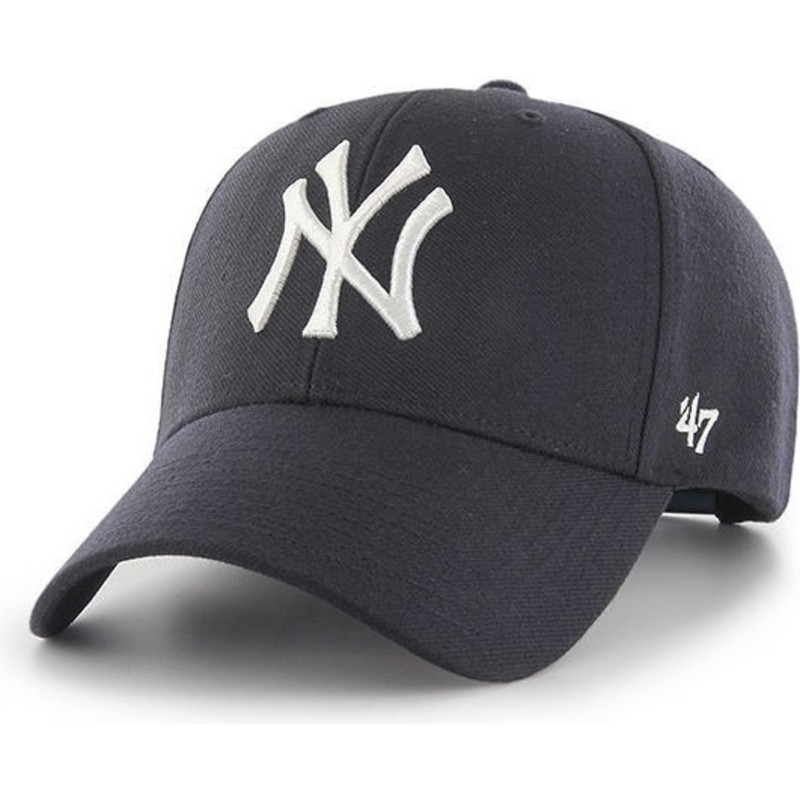 casquette-courbee-bleue-marine-snapback-avec-petit-logo-new-york-yankees-mlb-mvp-47-brand