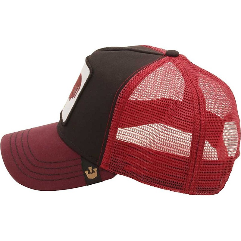 casquette-trucker-rouge-et-noire-coq-barnyard-king-goorin-bros