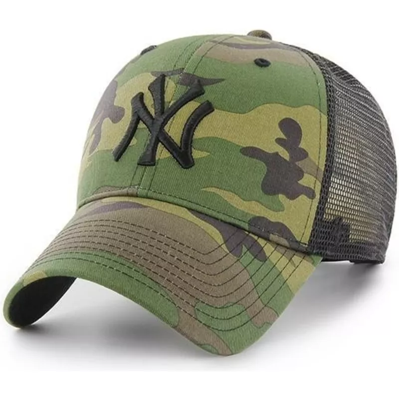 casquette-trucker-camouflage-avec-logo-noir-new-york-yankees-mlb-branson-mvp-47-brand