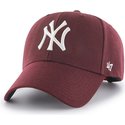 casquette-courbee-grenat-avec-logo-blanc-snapback-new-york-yankees-mlb-mvp-47-brand