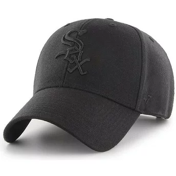 Casquette courbée noire snapback avec logo noir Chicago White Sox MLB MVP 47 Brand