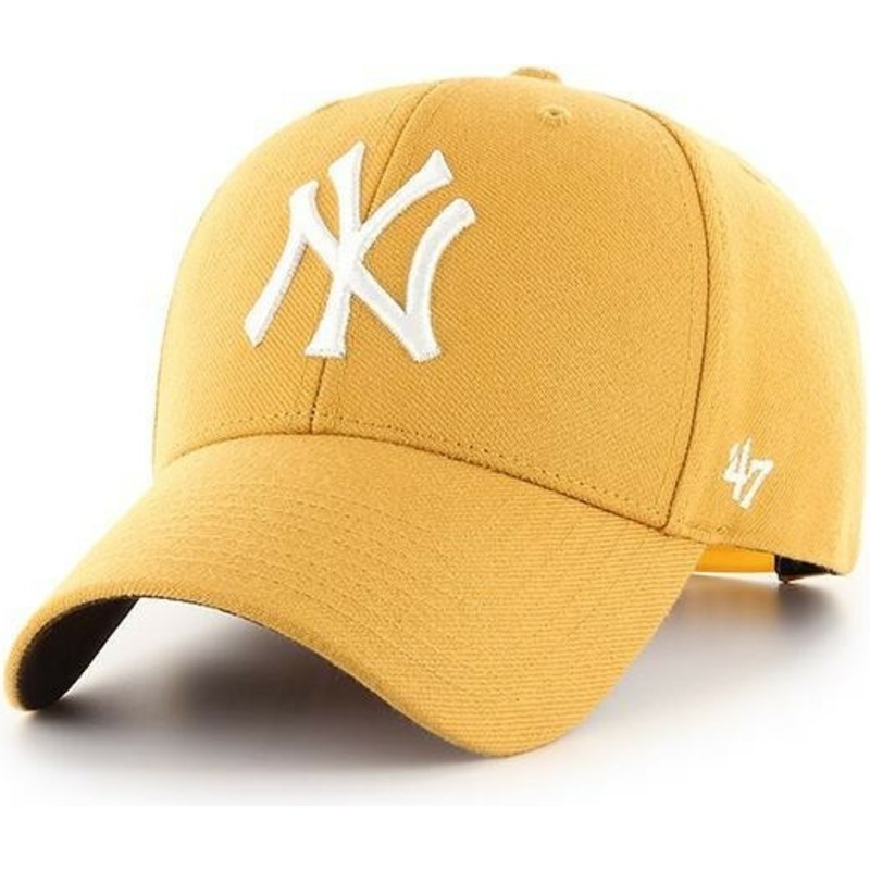 casquette-courbee-jaune-snapback-new-york-yankees-mlb-mvp-47-brand