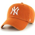 casquette-courbee-orange-new-york-yankees-mlb-clean-up-47-brand