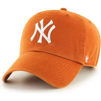 Casquette courbée orange New York Yankees MLB Clean Up 47 Brand