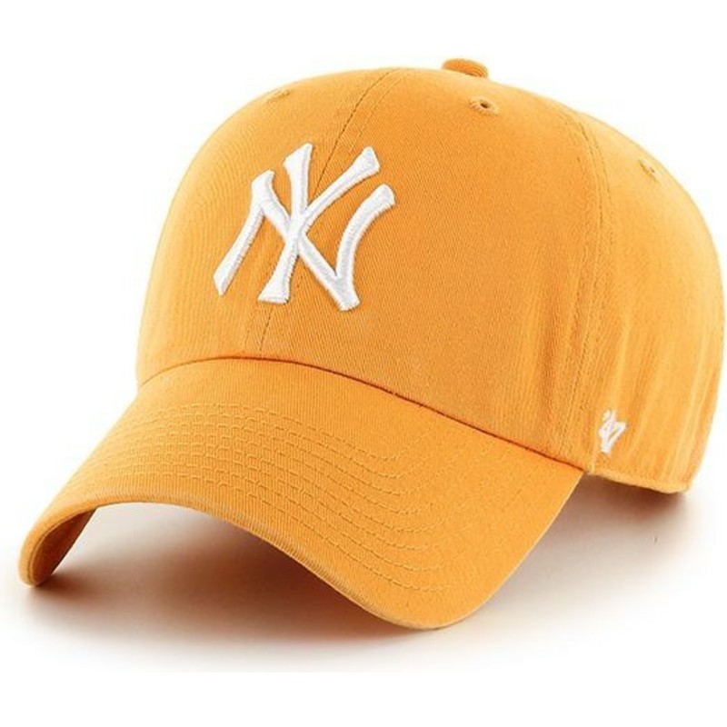 casquette-courbee-jaune-new-york-yankees-clean-up-47-brand
