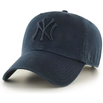 Casquette courbée bleue marine avec logo bleu marine New York Yankees MLB Clean Up 47 Brand