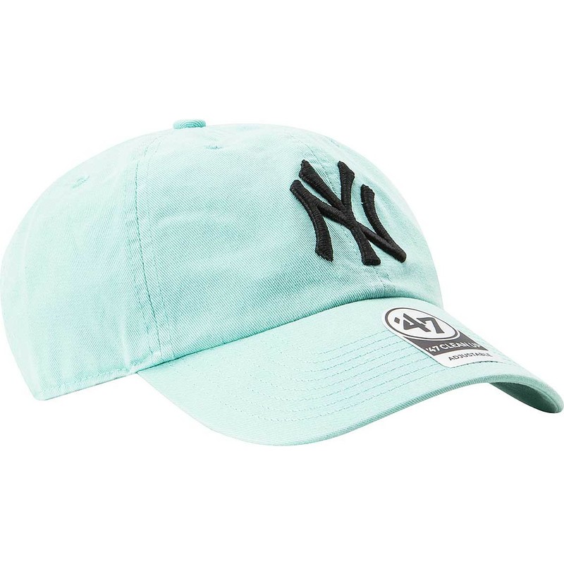 casquette-courbee-bleue-tiffany-new-york-yankees-mlb-clean-up-47-brand