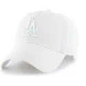 casquette-courbee-blanche-avec-logo-blanc-los-angeles-dodgers-mlb-clean-up-47-brand