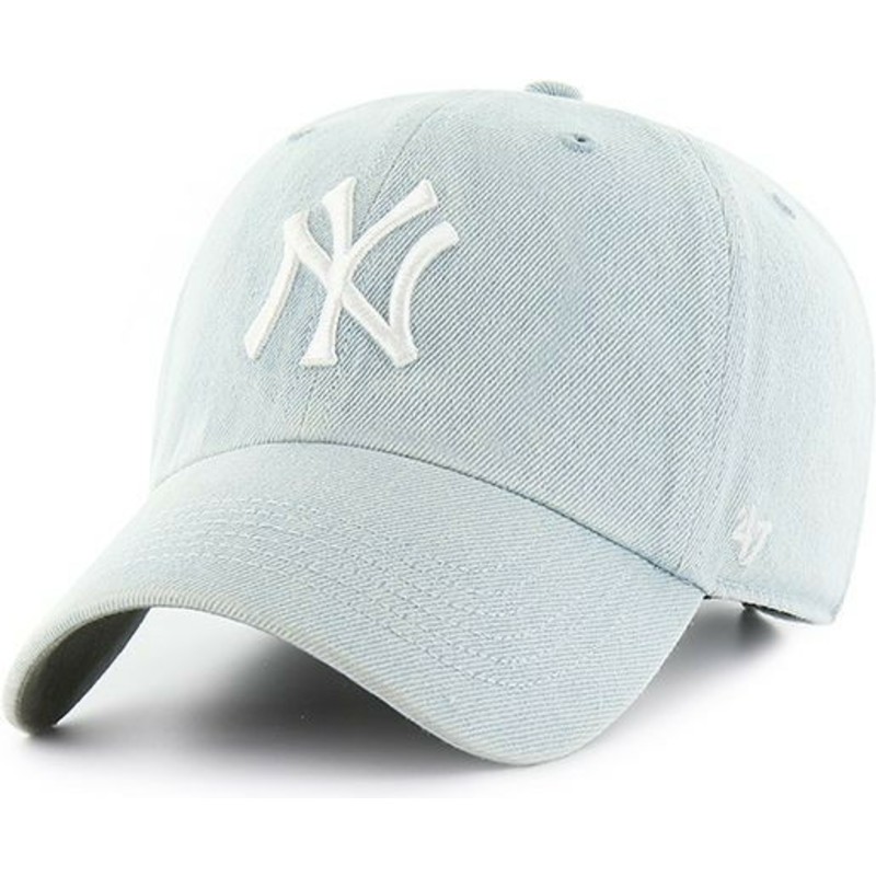 casquette-courbee-bleue-claire-new-york-yankees-mlb-clean-up-meadowood-47-brand