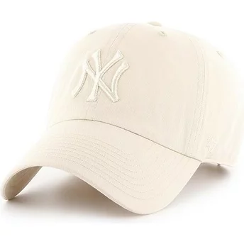 Casquette courbée crème avec logo crème New York Yankees MLB Clean Up 47 Brand