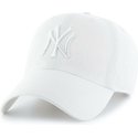 casquette-courbee-blanche-avec-logo-blanc-new-york-yankees-mlb-clean-up-47-brand