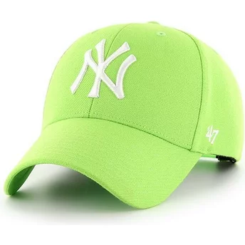 Casquette courbée verte citron snapback New York Yankees MLB MVP 47 Brand