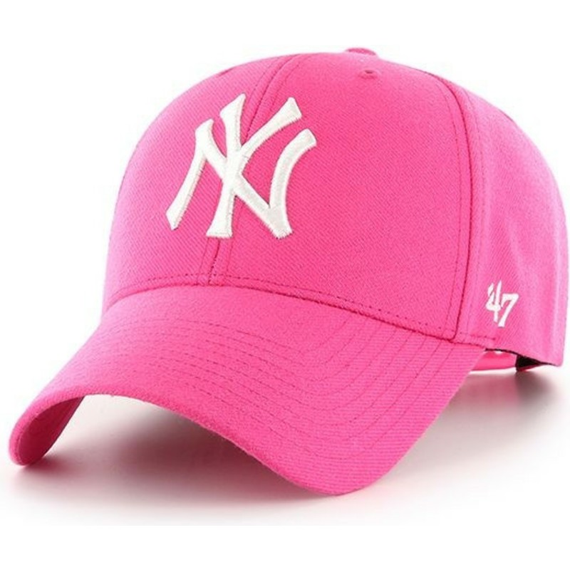 casquette-courbee-rose-magenta-snapback-new-york-yankees-mlb-mvp-47-brand