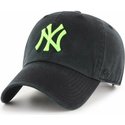 casquette-courbee-noire-avec-logo-vert-new-york-yankees-mlb-clean-up-47-brand