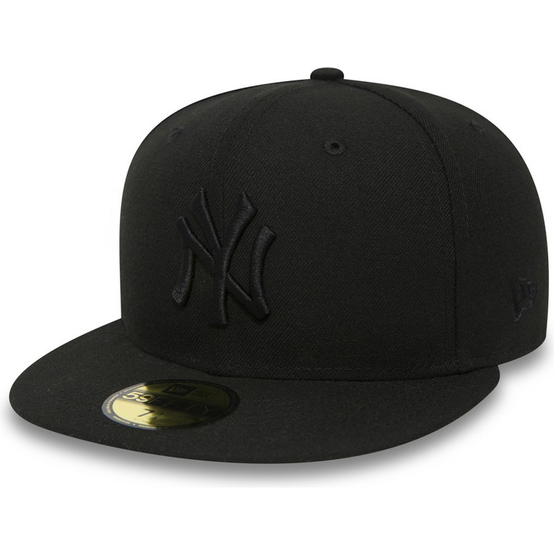 casquette-plate-noire-ajustee-59fifty-black-on-black-new-york-yankees-mlb-new-era