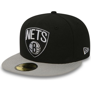 Casquette plate noire ajustée 59FIFTY Essential Brooklyn Nets NBA New Era