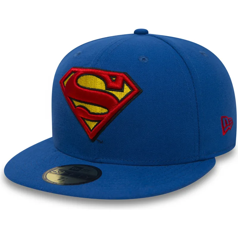 Casquette New Era 59FIFTY Superman – Édition Spéciale Bleu Et Or, Taille 7 Ajustée