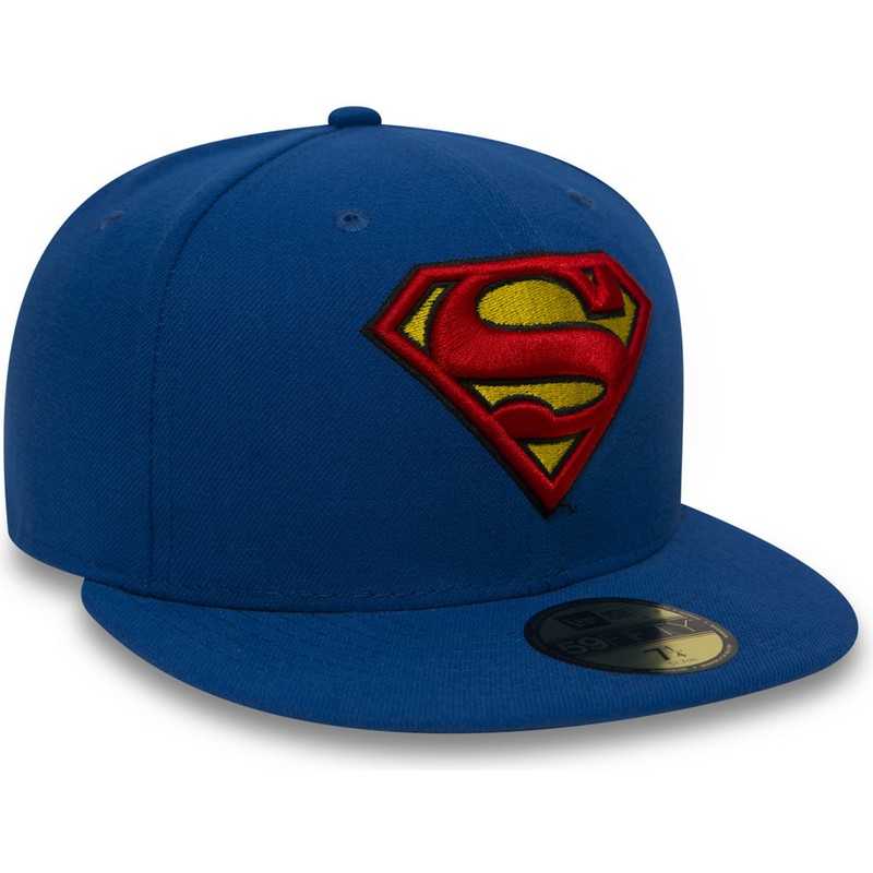 casquette-plate-bleue-ajustee-59fifty-superman-character-essential-warner-bros-new-era