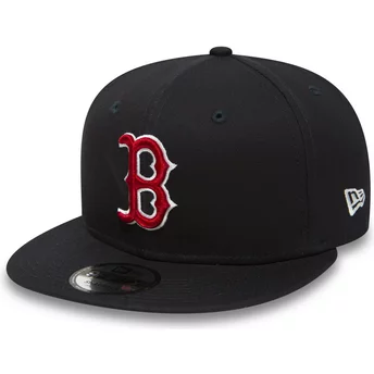 Casquette plate bleue marine snapback 9FIFTY Essential Boston Red Sox MLB New Era