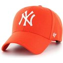 casquette-courbee-orange-brillant-snapback-new-york-yankees-mlb-mvp-47-brand