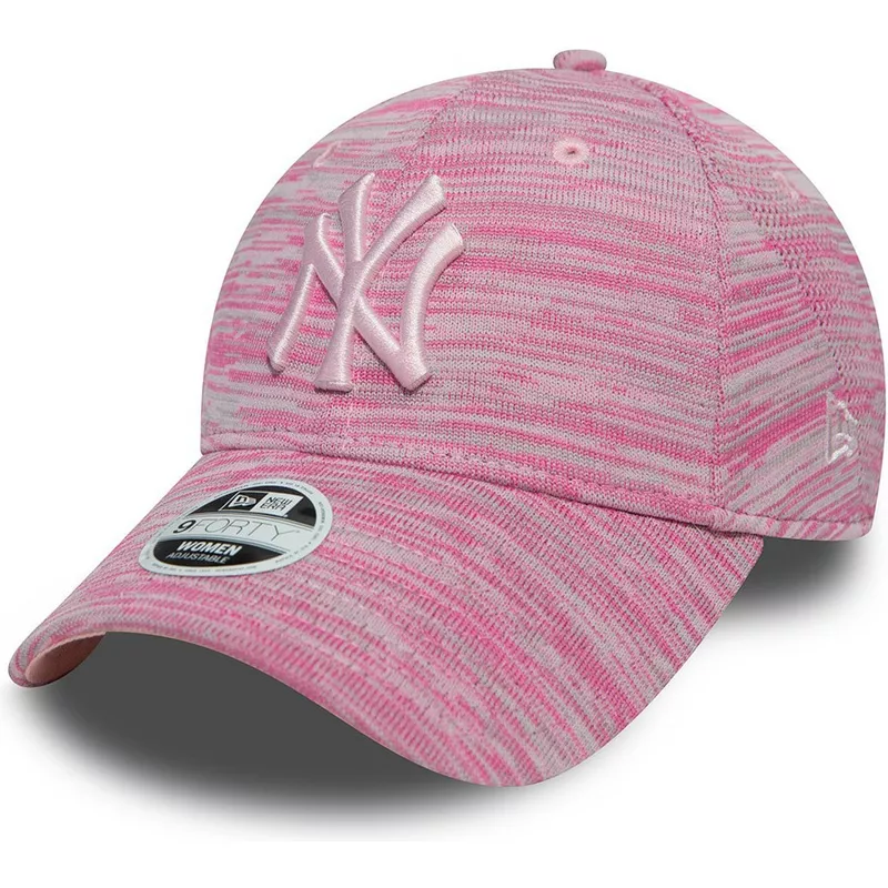 casquette-courbee-rose-ajustable-avec-logo-rose-new-york-yankees-mlb-9forty-engineered-fit-new-era