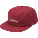 casquette-plate-rouge-ajustable-wooly-port-volcom