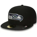 casquette-plate-noire-ajustee-59fifty-black-coll-seattle-seahawks-nfl-new-era