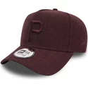 casquette-courbee-grenat-ajustable-avec-logo-grenat-9forty-seasonal-heather-a-frame-pittsburgh-pirates-mlb-new-era
