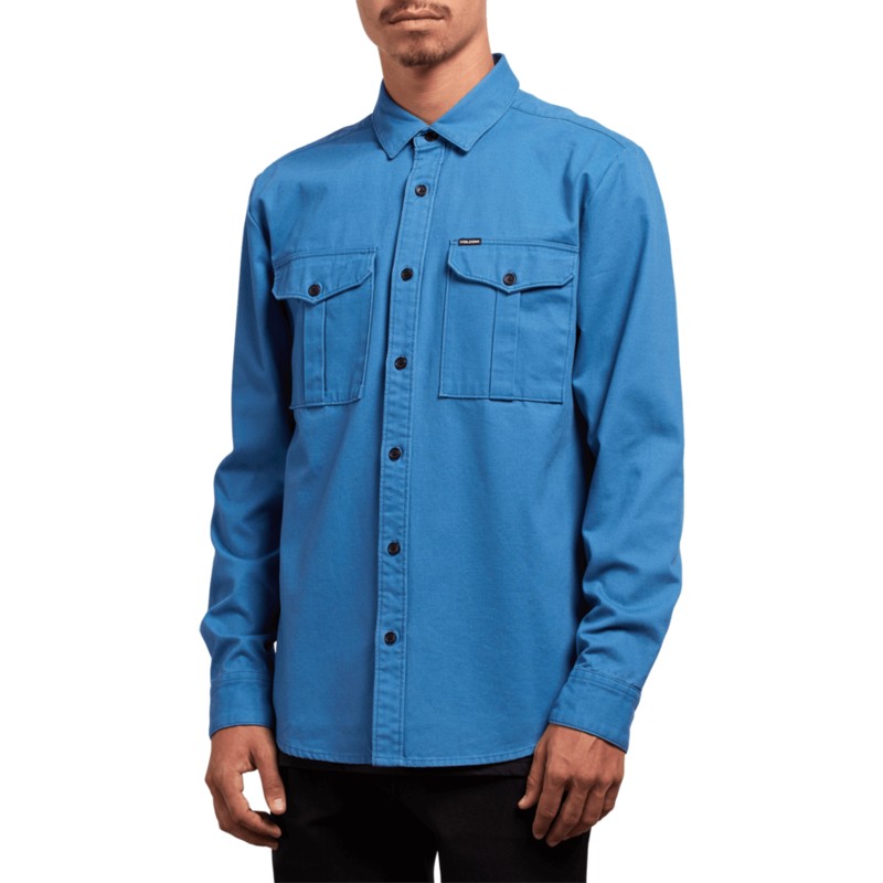 chemise-a-manche-longue-bleue-huckster-used-blue-volcom