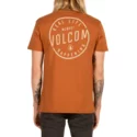 t-shirt-a-manche-courte-marron-on-lock-copper-volcom