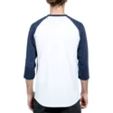 t-shirt-a-manche-3-4-blanc-et-bleu-wreckler-white-volcom