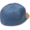 casquette-courbee-bleue-ajustee-avec-visiere-marron-pour-enfant-full-stone-xfit-caramel-volcom