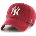 casquette-courbee-cardinal-rouge-new-york-yankees-mlb-clean-up-47-brand