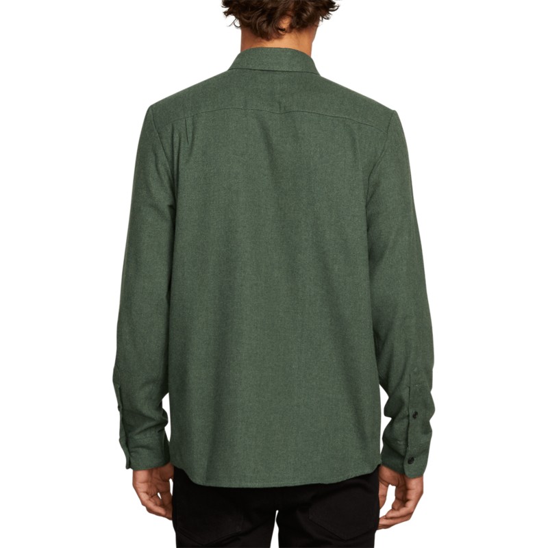 chemise-a-manche-longue-verte-caden-solid-dark-pine-volcom