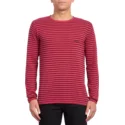 sweat-shirt-rouge-harweird-stripe-ii-burgundy-volcom