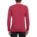 sweat-shirt-rouge-harweird-stripe-ii-burgundy-volcom