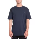 t-shirt-a-manche-courte-bleu-marine-stone-blank-navy-volcom