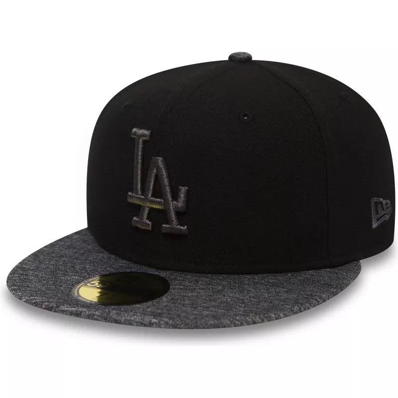 casquette-plate-noire-ajustee-59fifty-grey-collection-los-angeles-dodgers-mlb-new-era