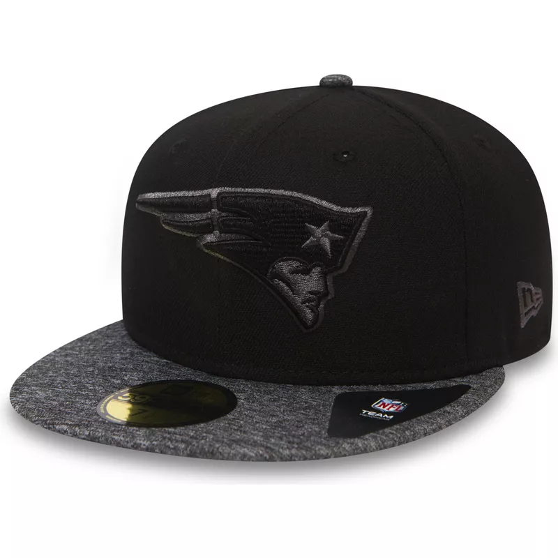 casquette-plate-noire-ajustee-59fifty-grey-collection-new-england-patriots-nfl-new-era
