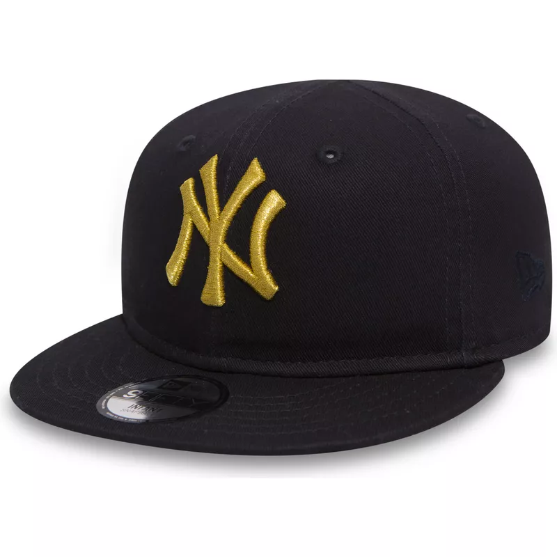 casquette-plate-noire-snapback-pour-enfant-avec-logo-or-9fifty-golden-new-york-yankees-mlb-new-era