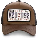 casquette-trucker-marron-avec-plaque-texas-tex1-von-dutch