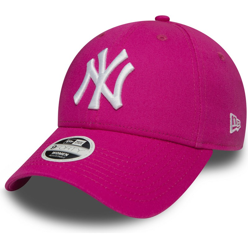 casquette-courbee-rose-ajustable-9forty-essential-new-york-yankees-mlb-new-era