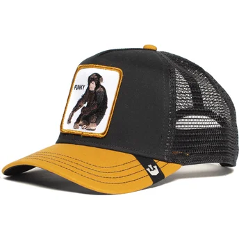 casquette-trucker-noire-et-jaune-pour-enfant-singe-little-monkey-goorin-bros