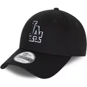 casquette-courbee-noire-snapback-9forty-black-base-los-angeles-dodgers-mlb-new-era