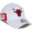 casquette-courbee-blanche-ajustable-9forty-side-mark-chicago-bulls-nba-new-era