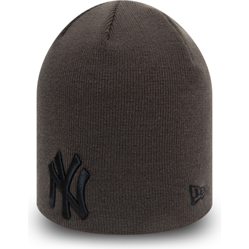 bonnet-gris-avec-logo-noir-skull-knit-league-essential-new-york-yankees-mlb-new-era