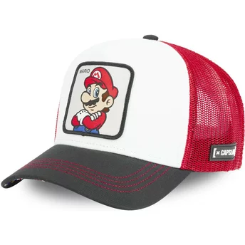 Casquette trucker blanche, rouge et noire Mario SMB MAR Super Mario Bros. Capslab